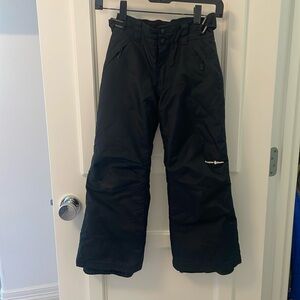 Black insulated snow pants